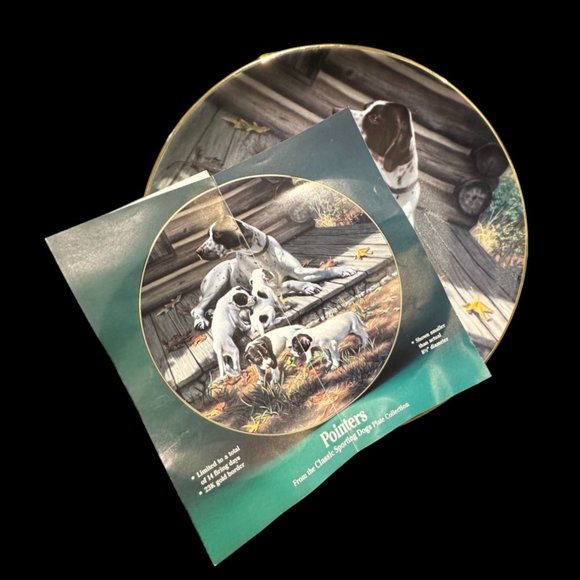 Vintage Porcelain Collector Plate 'Pointers' by Robert Christie - Picture 3 of 5